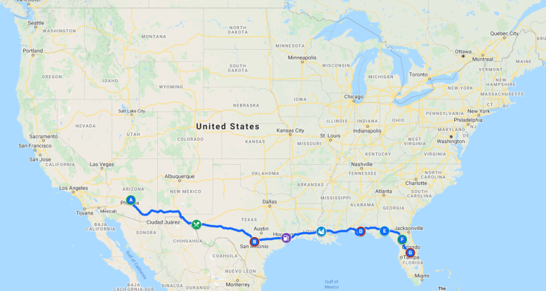 Wandering-from-Arizona-to-Florida-Google-My-Maps