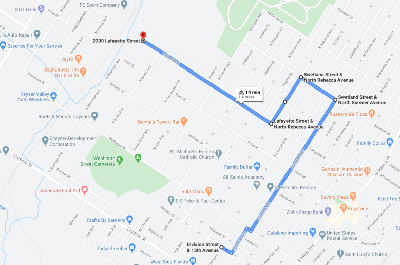 Division Street 13th Avenue to 2200 Lafayette St Scranton PA 18504 - Google Maps